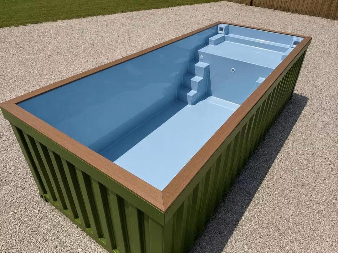 Container-Pool Olive Nature & Bench 2